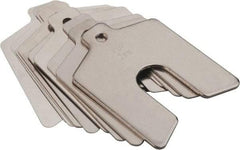 Precision Brand - 100 Piece, 0.025 to 2.000 mm Thickness, Stainless Slotted Shim Assortment - 100 mm Long x 100 mm Wide, 32 mm Wide Slot - Exact Tool & Supply