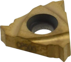 Seco - 16ER External Right Hand 14 NPT Laydown Threading Insert - Grade CP500, TiAlN/TiN Coated Carbide - Exact Tool & Supply