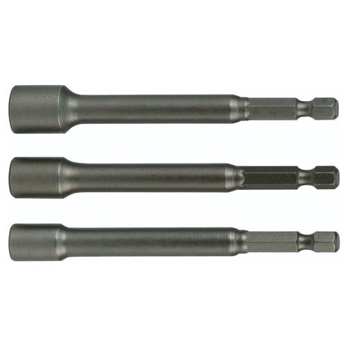Nut Setter Magnetic 3 Piece Set 1/4, 5/16 & 3/8 × 6″ OAL on 1/4″ Hex Drive - Exact Tool & Supply