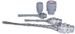 Woodhead Electrical - Liquidtight, Straight Strain Relief Cord Grip - 1-1/4 NPT Thread, 5-5/8" Long, Iron & Zinc-plated Steel - Exact Tool & Supply