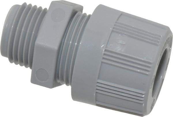 Woodhead Electrical - 3.18 to 4.749mm Capacity, Liquidtight, Straight Strain Relief Cord Grip - 1/2 NPT Thread, Nylon - Exact Tool & Supply