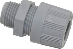 Woodhead Electrical - 3.18 to 4.749mm Capacity, Liquidtight, Straight Strain Relief Cord Grip - 1/2 NPT Thread, Nylon - Exact Tool & Supply