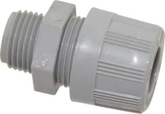 Woodhead Electrical - 11.1 to 12.7mm Capacity, Liquidtight, Straight Strain Relief Cord Grip - 1/2 NPT Thread, Nylon - Exact Tool & Supply