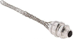 Woodhead Electrical - 19.05 to 22.23mm Capacity, Liquidtight, Straight Strain Relief Cord Grip - 1/2 NPT Thread, 7" Long, Aluminum - Exact Tool & Supply