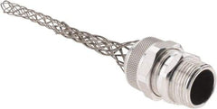 Woodhead Electrical - 11.1 to 14.4mm Capacity, Liquidtight, Straight Strain Relief Cord Grip - 1 NPT Thread, 5-3/4" Long, Aluminum - Exact Tool & Supply