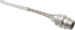 Woodhead Electrical - 15.88 to 19.05mm Capacity, Liquidtight, Straight Strain Relief Cord Grip - 1 NPT Thread, 8-1/2" Long, Aluminum - Exact Tool & Supply