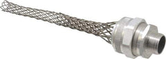 Woodhead Electrical - 25.4 to 28.58mm Capacity, Liquidtight, Straight Strain Relief Cord Grip - 1 NPT Thread, 12-1/4" Long, Aluminum - Exact Tool & Supply
