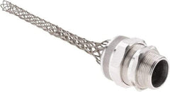 Woodhead Electrical - 19.05 to 22.23mm Capacity, Liquidtight, Straight Strain Relief Cord Grip - 1-1/4 NPT Thread, 9-1/8" Long, Aluminum - Exact Tool & Supply