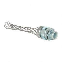 Woodhead Electrical - Liquidtight, Straight Strain Relief Cord Grip - 3/4 NPT Thread, 4-3/8" Long, Iron & Zinc-plated Steel - Exact Tool & Supply