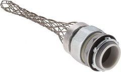 Woodhead Electrical - Liquidtight, Straight Strain Relief Cord Grip - 1-1/2 NPT Thread, 5-3/4" Long, Iron & Zinc-plated Steel - Exact Tool & Supply
