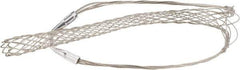 Woodhead Electrical - 1-3/4 to 1.99 Inch Cable Diameter, Tinned Bronze, Single Loop Support Grip - 34 Inch Long, 2,640 Lb. Breaking Strength, 20 Inch Mesh Length - Exact Tool & Supply