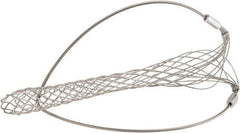Woodhead Electrical - 2 to 2.49 Inch Cable Diameter, Tinned Bronze, Single Loop Support Grip - 28 Inch Long, 3,760 Lb. Breaking Strength, 22 Inch Mesh Length - Exact Tool & Supply