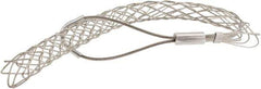Woodhead Electrical - 1-1/4 to 1.49 Inch Cable Diameter, Tinned Bronze, Offset Loop Support Grip - 23 Inch Long, 1,680 Lb. Breaking Strength, 16 Inch Mesh Length - Exact Tool & Supply