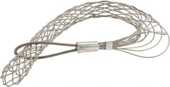 Woodhead Electrical - 2 to 2.49 Inch Cable Diameter, Tinned Bronze, Offset Loop Support Grip - 29 Inch Long, 3,760 Lb. Breaking Strength, 22 Inch Mesh Length - Exact Tool & Supply