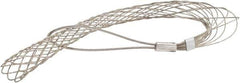 Woodhead Electrical - 2-1/2 to 2.99 Inch Cable Diameter, Tinned Bronze, Offset Loop Support Grip - 31 Inch Long, 3,760 Lb. Breaking Strength, 24 Inch Mesh Length - Exact Tool & Supply