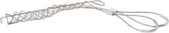 Woodhead Electrical - 1/2 to 0.61 Inch Cable Diameter, Tinned Bronze, Double Loop Support Grip - 18 Inch Long, 770 Lb. Breaking Strength, 11 Inch Mesh Length - Exact Tool & Supply