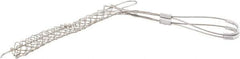 Woodhead Electrical - 0.62 to 0.74 Inch Cable Diameter, Tinned Bronze, Double Loop Support Grip - 18 Inch Long, 1,150 Lb. Breaking Strength, 11 Inch Mesh Length - Exact Tool & Supply