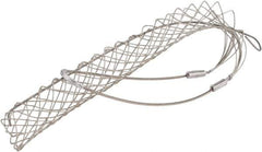 Woodhead Electrical - 1-3/4 to 1.99 Inch Cable Diameter, Tinned Bronze, Single Loop Support Grip - 34 Inch Long, 2,640 Lb. Breaking Strength, 20 Inch Mesh Length - Exact Tool & Supply