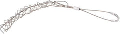 Woodhead Electrical - 1/2 to 0.61 Inch Cable Diameter, Tinned Bronze, Offset Loop Support Grip - 18 Inch Long, 770 Lb. Breaking Strength, 11 Inch Mesh Length - Exact Tool & Supply