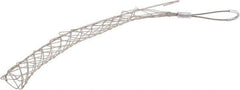Woodhead Electrical - 1-1/2 to 1.74 Inch Cable Diameter, Tinned Bronze, Offset Loop Support Grip - 25 Inch Long, 1,680 Lb. Breaking Strength, 18 Inch Mesh Length - Exact Tool & Supply