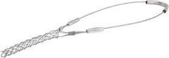 Woodhead Electrical - 0.22 to 0.32 Inch Cable Diameter, Galvanized Steel, Single Loop Support Grip - 12-1/2 Inch Long, 650 Lb. Breaking Strength, 3-1/2 Inch Mesh Length - Exact Tool & Supply