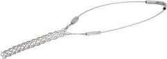 Woodhead Electrical - 0.3 to 0.43 Inch Cable Diameter, Galvanized Steel, Single Loop Support Grip - 13-1/2 Inch Long, 1,100 Lb. Breaking Strength, 4-1/2 Inch Mesh Length - Exact Tool & Supply