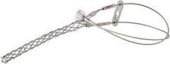 Woodhead Electrical - 0.4 to 0.56 Inch Cable Diameter, Galvanized Steel, Locking Bale and Universal Loop Support Grip - 17 Inch Long, 1,100 Lb. Breaking Strength, 5 Inch Mesh Length - Exact Tool & Supply