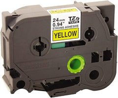 Brother - 1" Wide x 314.4" Long, Yellow Plastic/Paper Tape Cassette - For Label Maker - Exact Tool & Supply