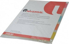 UNIVERSAL - 8-1/2 x 11" 5 Tabs, Single Sided Clear Mylar Reinforced Binding Edge, Insertable Tab Economy Indexes - Multicolor Tabs, Buff Folder - Exact Tool & Supply