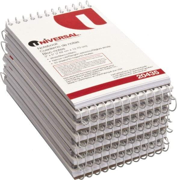 UNIVERSAL - 50 Sheet, 5 x 3", Glue Top Ruled Writing Pad - White - Exact Tool & Supply
