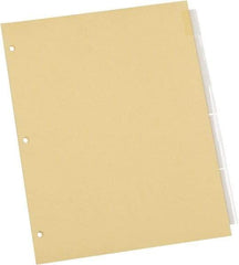 UNIVERSAL - 8-1/2 x 11" 8 Tabs, Single Sided Clear Mylar Reinforced Binding Edge, Insertable Tab Economy Indexes - Clear Tabs, Buff Folder - Exact Tool & Supply