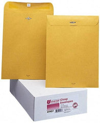 UNIVERSAL - 12" Long x 9" Wide Clasp with Gummed Flap Kraft Envelope - 32 Lb Paper Weight - Exact Tool & Supply