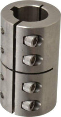 Climax Metal Products - 1" Inside x 1-3/4" Outside Diam, One Piece Split Clamping Collar with Keyway - 3" Long x 1/4" Keyway Width x 1/8" Keyway Depth - Exact Tool & Supply