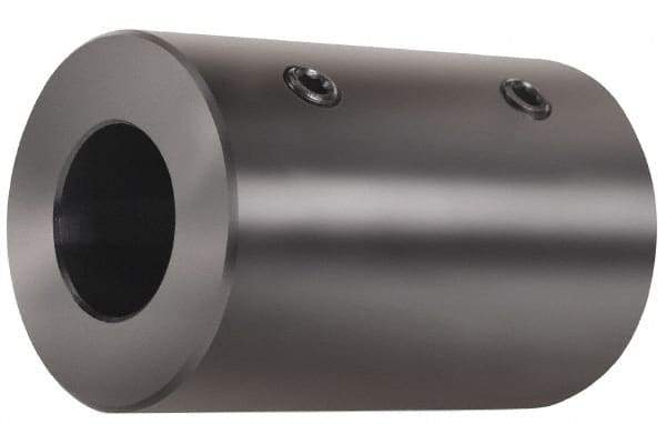 Climax Metal Products - 20mm Inside x 38mm Outside Diam, Metric Set Screw Rigid Coupling without Keyway - 50mm Long - Exact Tool & Supply