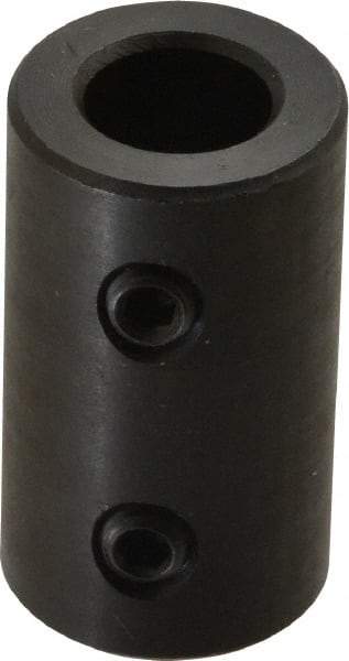 Climax Metal Products - 12mm Inside x 22mm Outside Diam, Metric Set Screw Rigid Coupling without Keyway - 38mm Long - Exact Tool & Supply