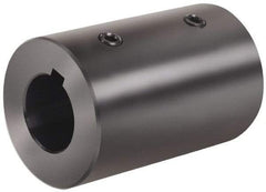 Climax Metal Products - 40mm Inside x 63mm Outside Diam, Metric Set Screw Rigid Coupling with Keyway - 114mm Long x 12mm Keyway Width x 3.3mm Keyway Depth - Exact Tool & Supply