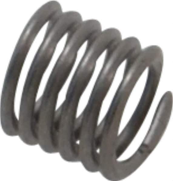 Heli-Coil - #8-32 UNC, 0.246" OAL, Free Running Helical Insert - 6 Free Coils, Tanged, Titanium, Bright Finish, 1-1/2D Insert Length - Exact Tool & Supply