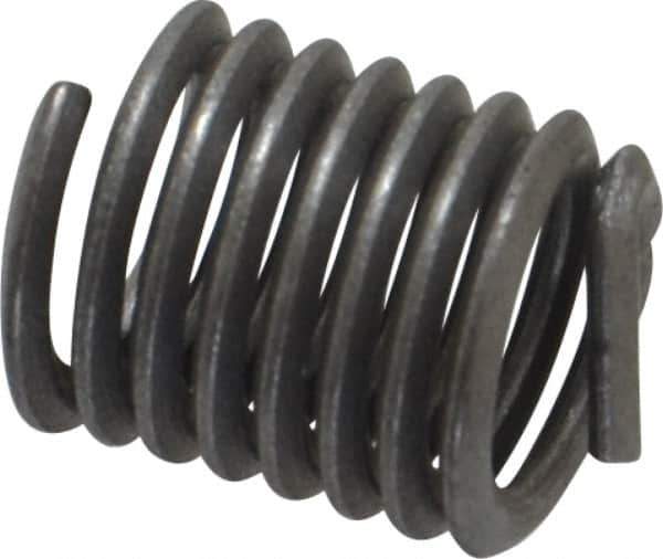 Heli-Coil - 1/4-20 UNC, 1/2" OAL, Free Running Helical Insert - 8 Free Coils, Tanged, Titanium, Bright Finish, 2D Insert Length - Exact Tool & Supply
