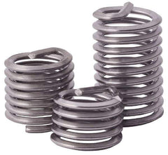 Heli-Coil - Single Insert, 7/16-14 UNC, 2D, Stainless Steel Screw Locking Insert - 10-1/4 Free Coils, 7/8 Inch Overall Length, with Tang, Bright Finish - Exact Tool & Supply