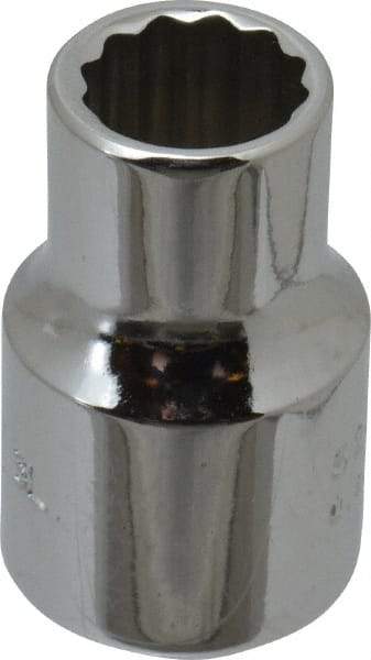 Proto - 3/8" Drive, Standard Hand Socket - 12 Points, 1-3/32" OAL, Chrome Finish - Exact Tool & Supply