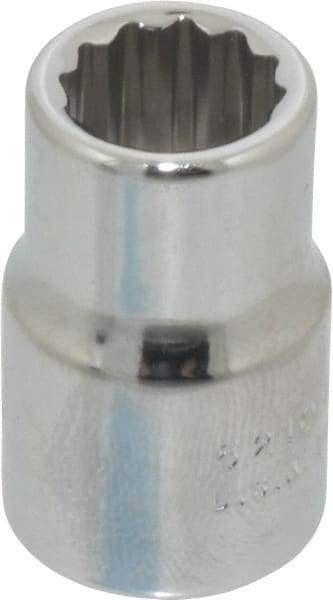 Proto - 3/8" Drive, Standard Hand Socket - 12 Points, 1-3/32" OAL, Chrome Finish - Exact Tool & Supply
