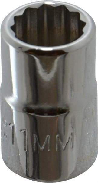 Proto - 3/8" Drive, Standard Hand Socket - 12 Points, 1-3/32" OAL, Chrome Finish - Exact Tool & Supply