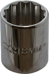 Proto - 3/8" Drive, Standard Hand Socket - 12 Points, 2-3/32" OAL, Alloy Steel, Chrome Finish - Exact Tool & Supply
