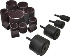 Merit Abrasives - 8-Piece Spiral Band Kit - Includes 3/4 to 2" Diam & 1 to 1-1/2" Wide Band Drums in Coarse, Medium & Fine Grades - Exact Tool & Supply