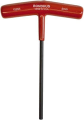 Bondhus - 5mm Hex, T-Handle Cushion Grip, Hex Key - 152mm OAL, Protanium High Torque Steel, Metric System of Measurement - Exact Tool & Supply