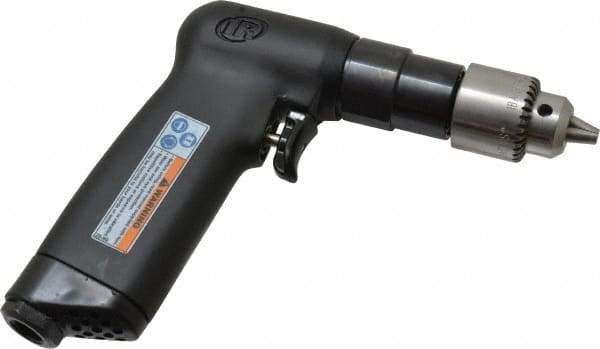 Ingersoll-Rand - 1/4" Keyed Chuck - Pistol Grip Handle, 3,800 RPM, 11 CFM, 0.33 hp, 90 psi - Exact Tool & Supply