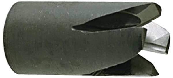 Made in USA - 60° Included Angle, 3/4-16" Hole Thread, Chamfer Edge, High Speed Steel, Outer Tube Edge Finishing Cutter - 1-1/2" Cutter Head Outside Diam, 1" Max Workpiece, 1-3/4" Long, 1/4" Threaded Hole Diam - Exact Tool & Supply
