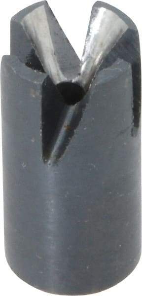 Made in USA - 60° Included Angle, 5/16-24" Hole Thread, Chamfer Edge, High Speed Steel, Outer Tube Edge Finishing Cutter - 1/2" Cutter Head Outside Diam, 1/4" Max Workpiece, 1" Long, 3/64" Threaded Hole Diam - Exact Tool & Supply