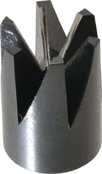 Made in USA - 60° Included Angle, 3/8-24" Hole Thread, Chamfer Edge, High Speed Steel, Outer Tube Edge Finishing Cutter - 7/8" Cutter Head Outside Diam, 1/2" Max Workpiece, 1-1/4" Long, 1/8" Threaded Hole Diam - Exact Tool & Supply