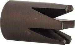 Made in USA - 60° Included Angle, 1/2-20" Hole Thread, Chamfer Edge, High Speed Steel, Outer Tube Edge Finishing Cutter - 1-1/8" Cutter Head Outside Diam, 3/4" Max Workpiece, 1-5/16" Long, 1/4" Threaded Hole Diam - Exact Tool & Supply
